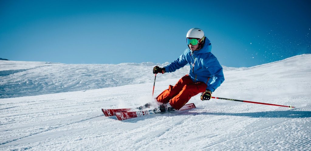 Skien in de alpen